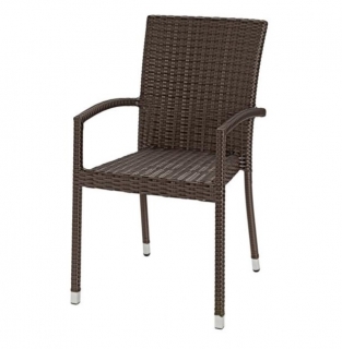 Židle Metropolitan s područkami - šedohnědá