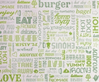 Papír na burgery Pergamo, 34x28 cm - zelená/bílá