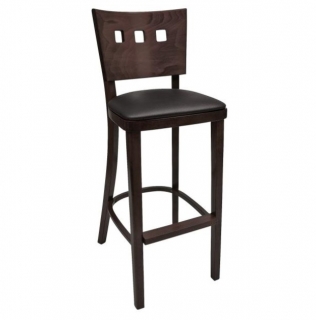 Barová židle s koženkovým sedákem Trendy, černá