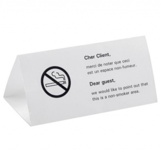 Papírový stojánek - Zákaz kouření, 11,1x5,5 cm - bílá