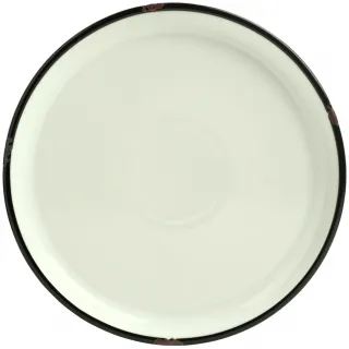 Talíř plochý Liron, 21 cm - krémová bílá/černá