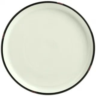 Talíř plochý Liron, 25 cm - krémová bílá/černá