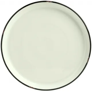 Talíř plochý Liron, 28 cm - krémová bílá/černá